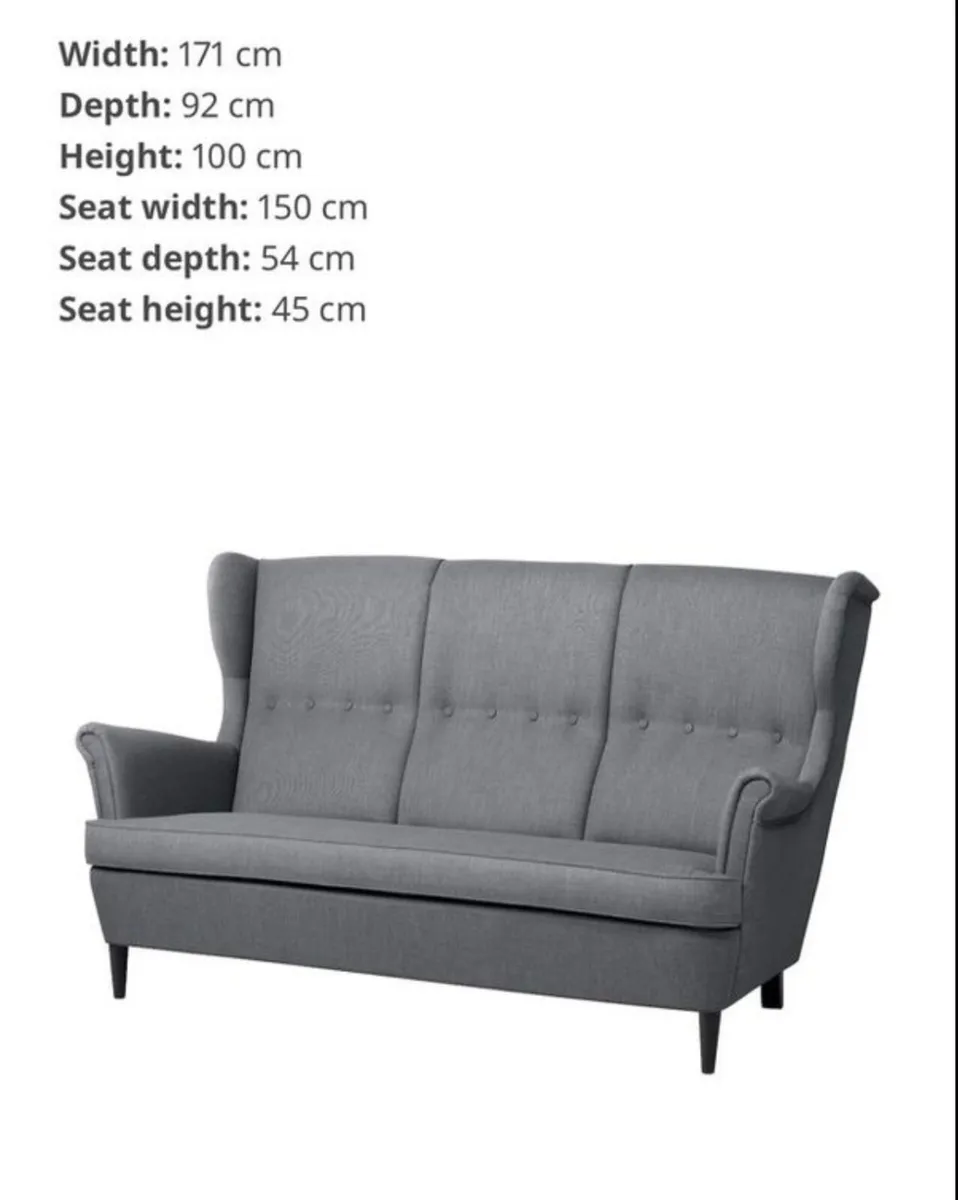 IKEA Strandmon 3 seater wingback sofa - Image 3