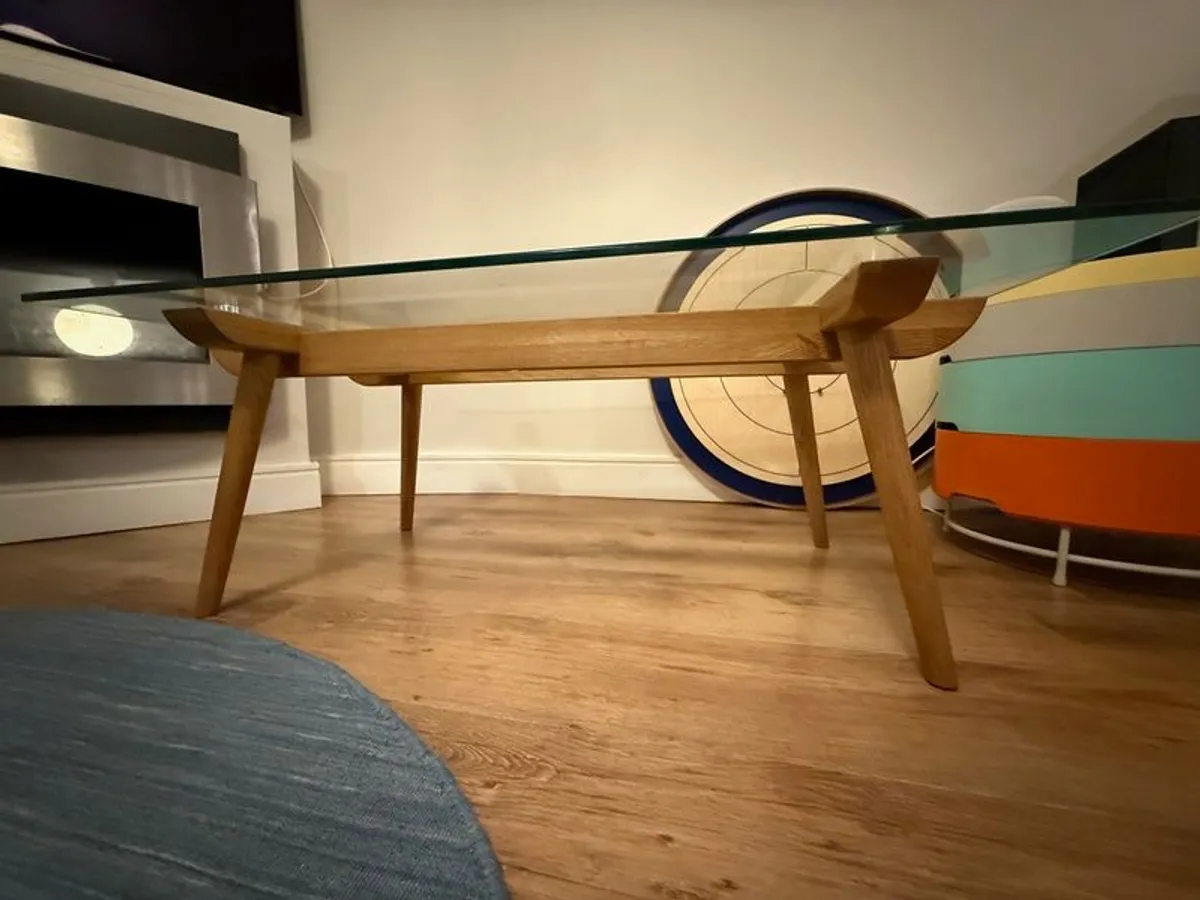 Oak and Glass Coffee Table - Image 2