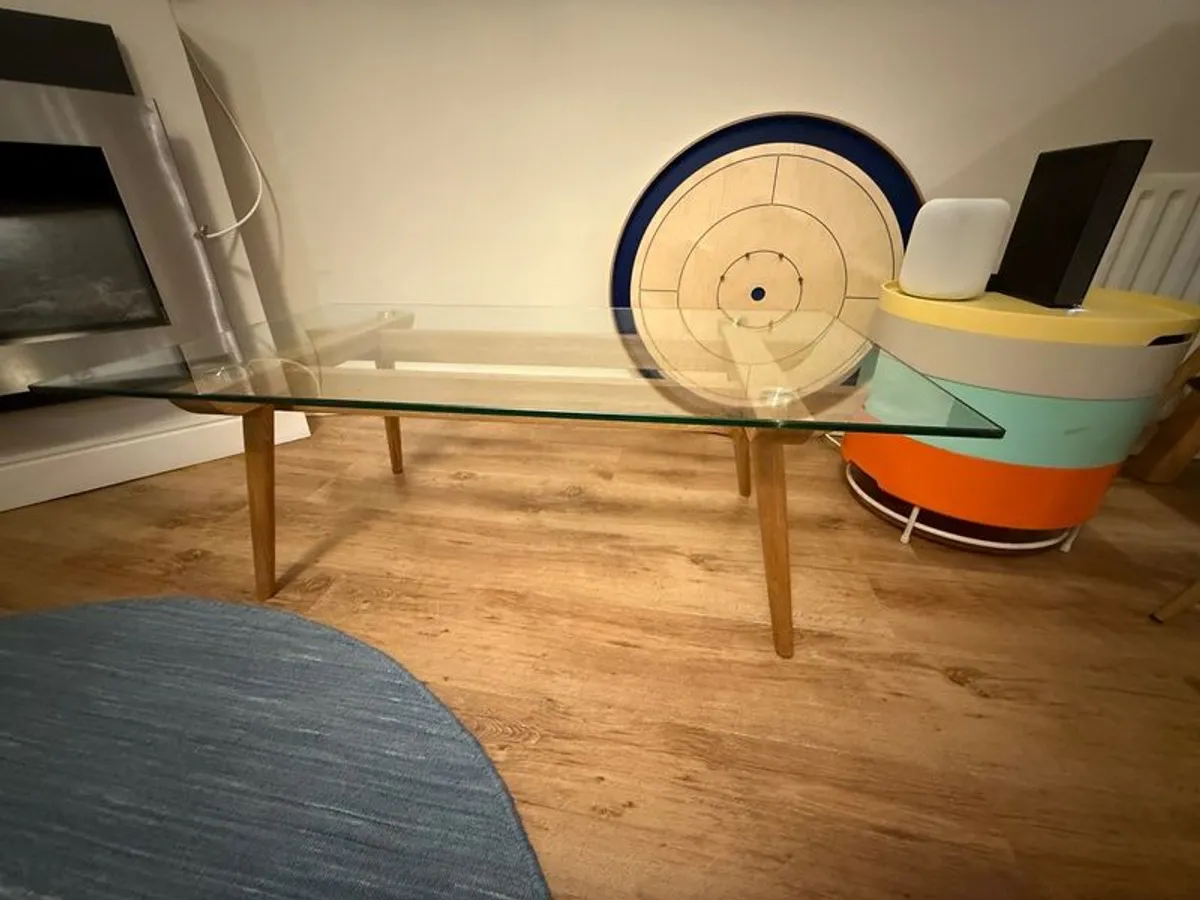 Oak and Glass Coffee Table - Image 3