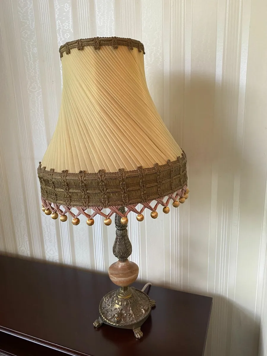 Table Lamp with Pale Gold Shade - Image 2
