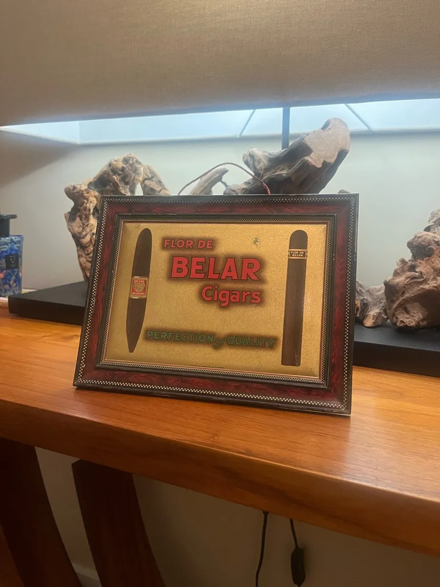 Antique Flor De Belar Cigar Sign - Image 1