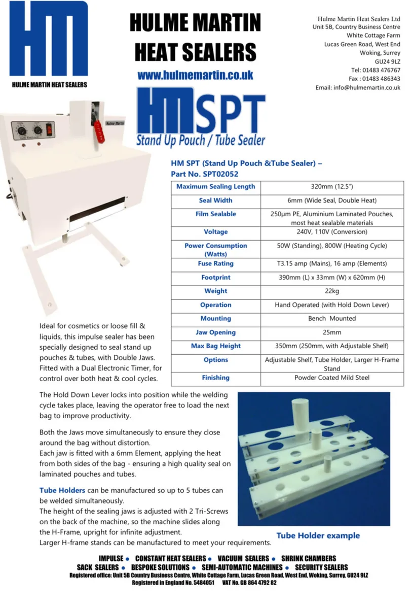 Hulme Martin Heavy-Duty Pouch & Tube Sealer - Image 2