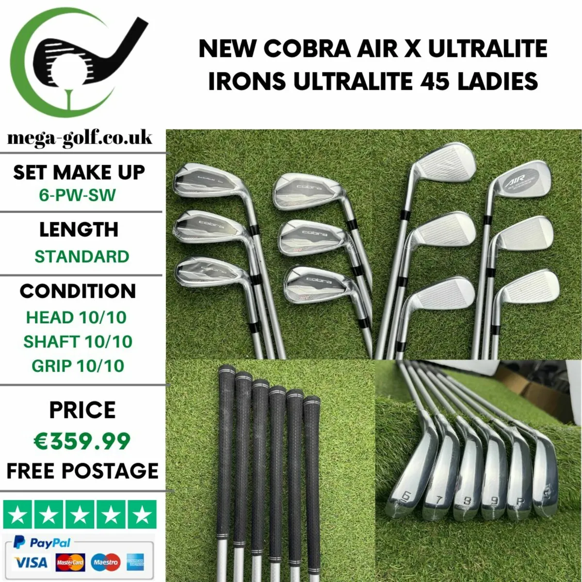 New Cobra Air X Ultralite Irons / 6-Pw-Sw / Ladies - Image 1