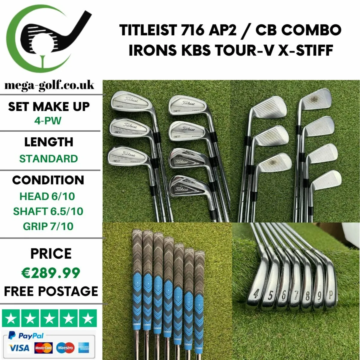 Titleist 716 AP2 / CB Combo Irons / 4-Pw / X-Stiff - Image 1