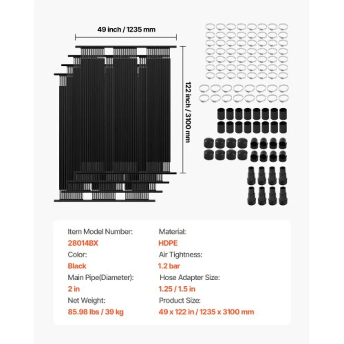 Solar Pool Heater, 4 x 10 ft HDPE Solar Pool Panel - Image 3
