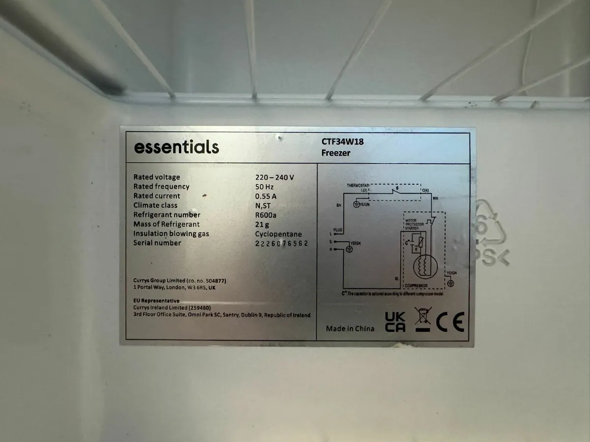 ESSENTIALS CTF34W18 Mini Freezer - White - Image 4