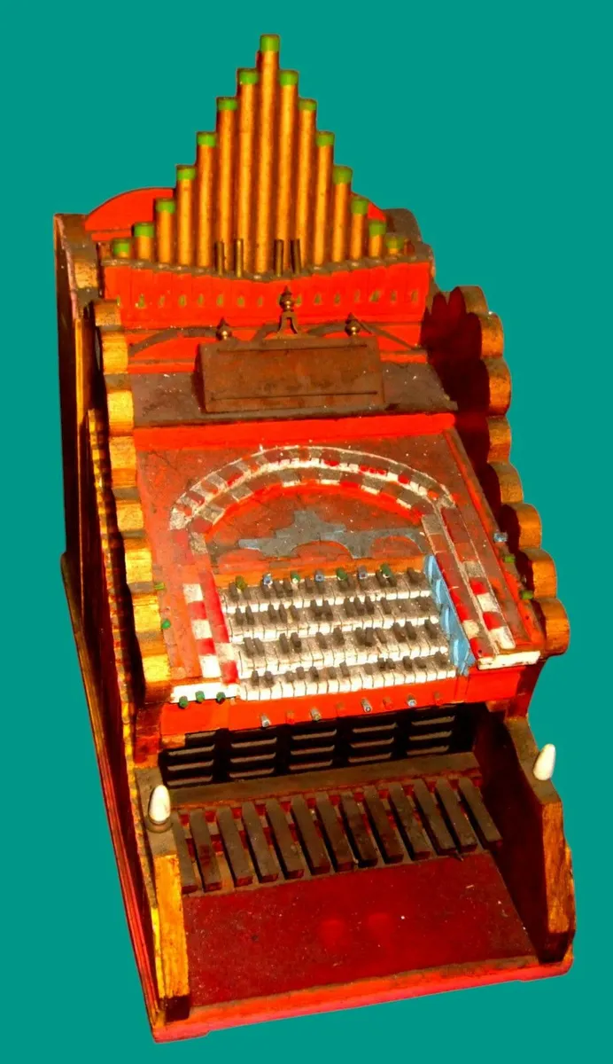 Large Vintage Hand Carved Organ Model - Image 3