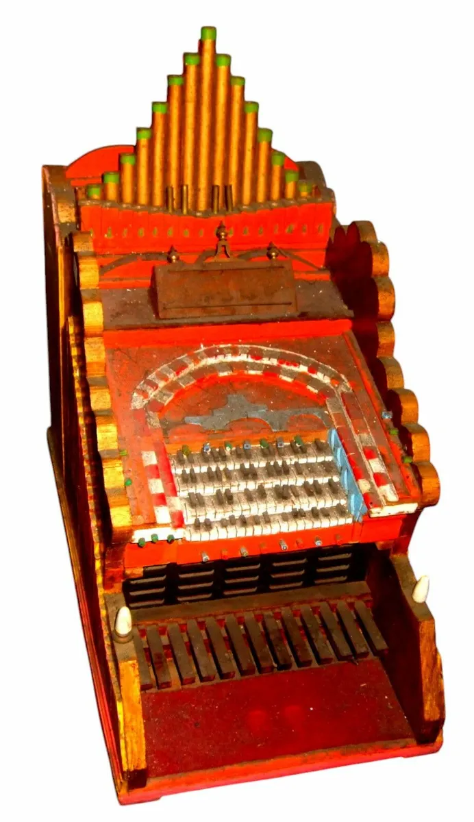Large Vintage Hand Carved Organ Model - Image 4