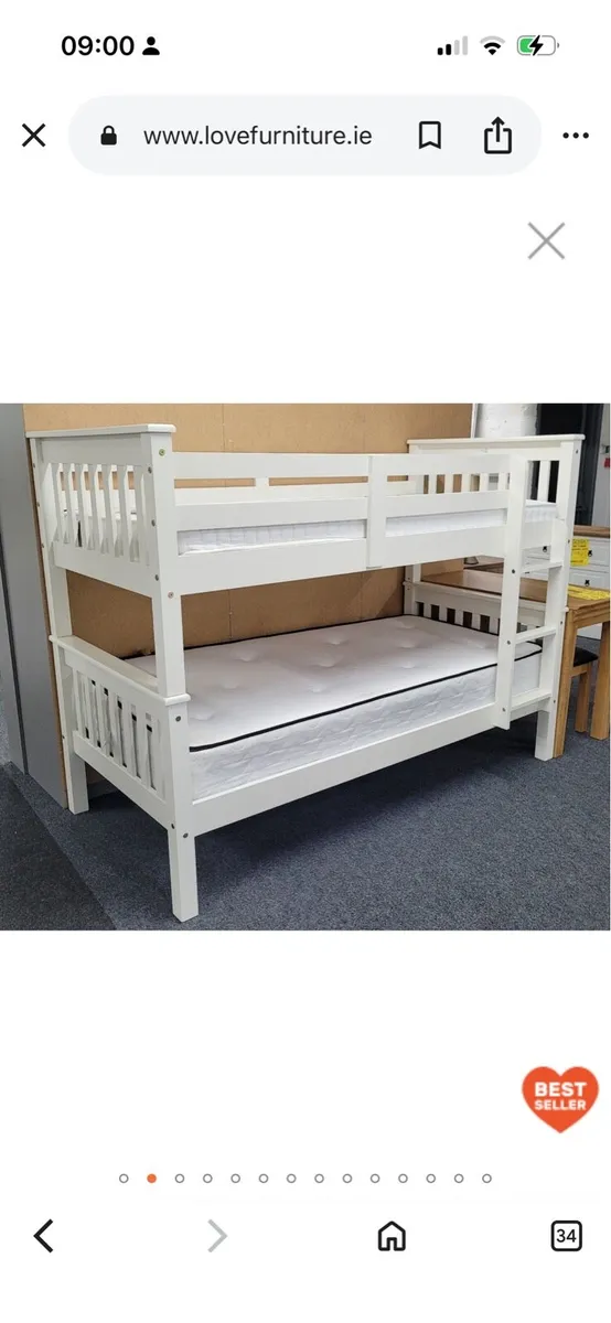 3Ft White Neptune Bunk Bed - Image 1