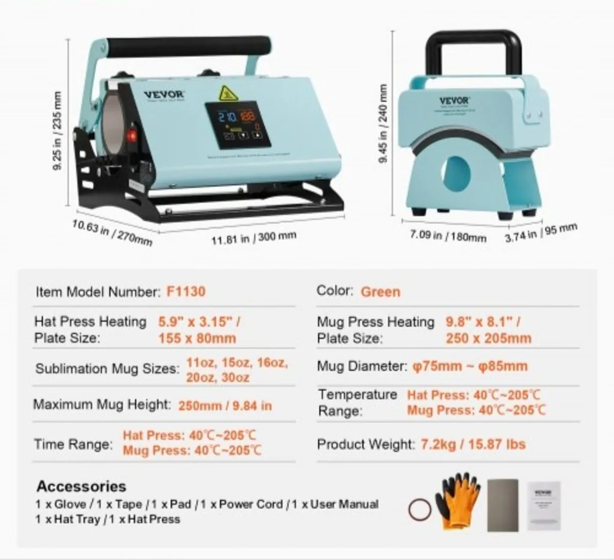 2 in 1 Tumbler and Hat Heat Press Machine, Mini Ha - Image 3