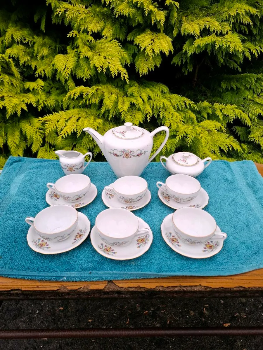 China floral tea set postage possible - Image 1