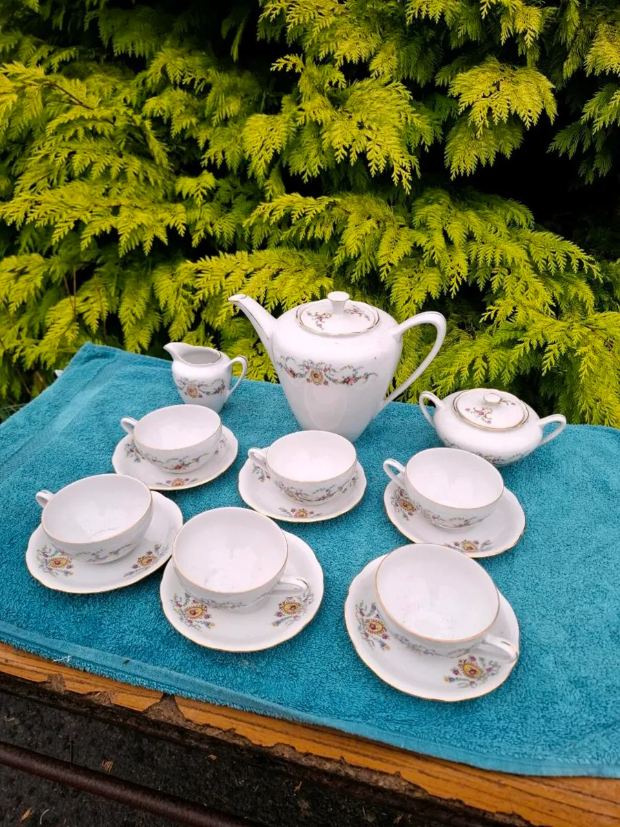 China floral tea set postage possible - Image 2