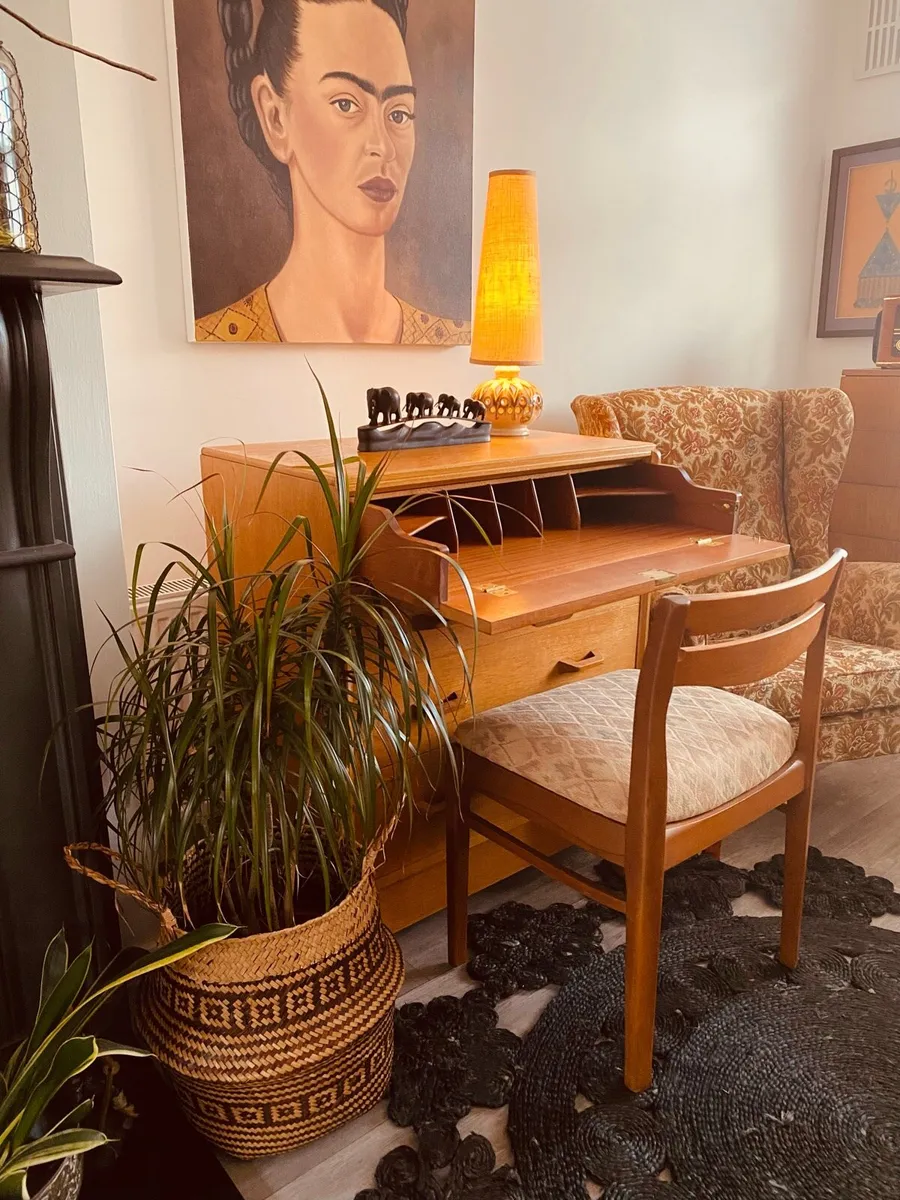 Mid Century G Plan Chest of Drawers Writing Desk - Image 2