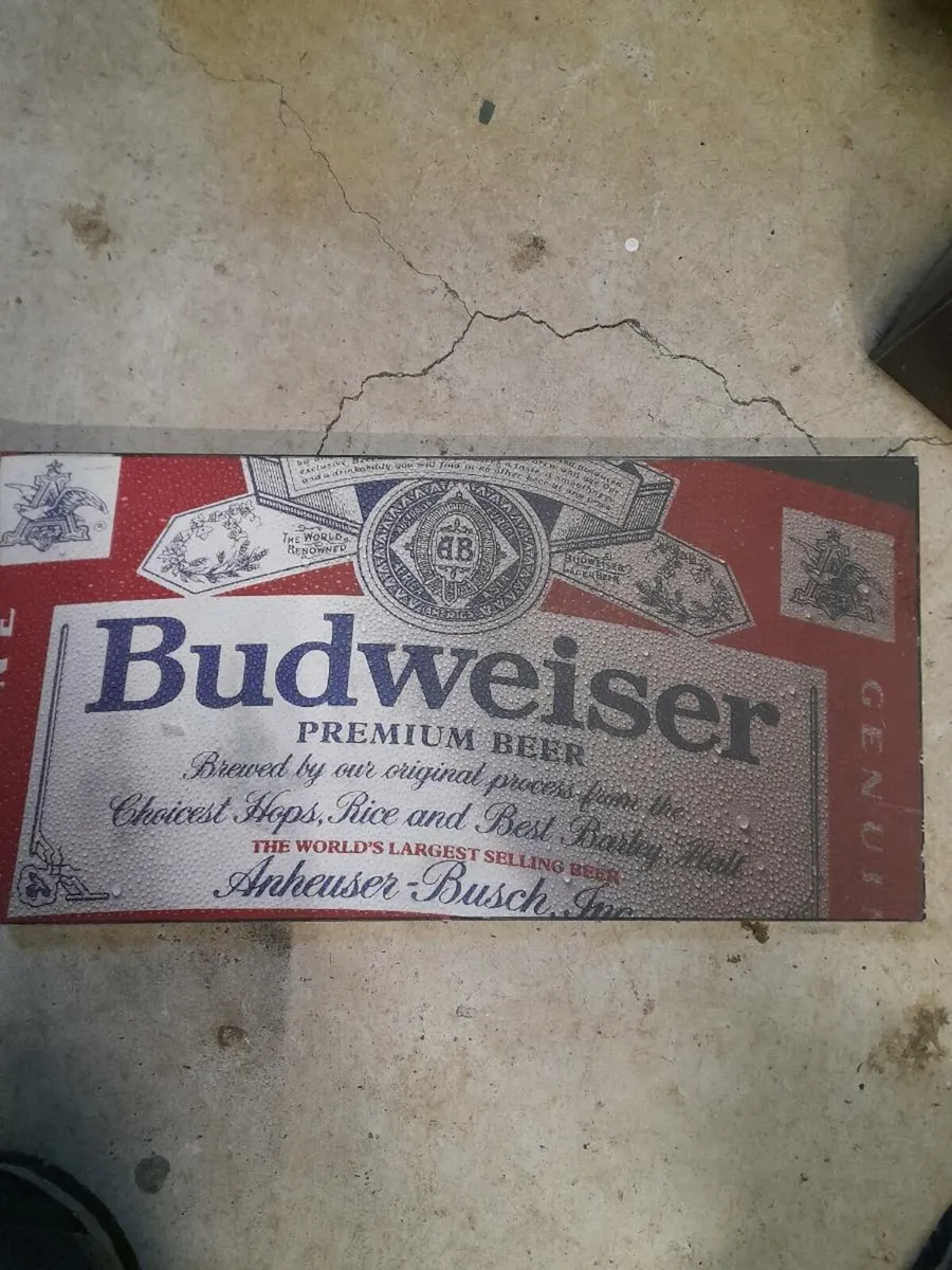 Old budwiser sign - Image 1