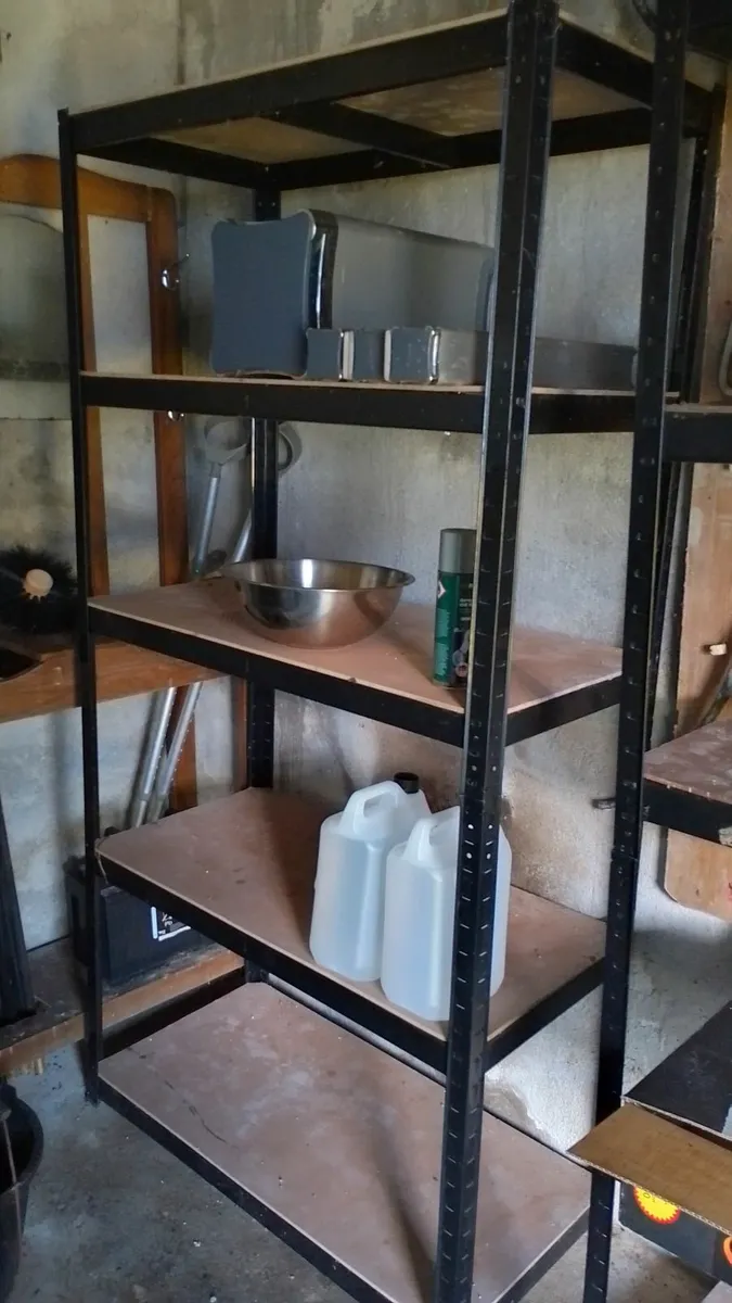 Steel garage shelves