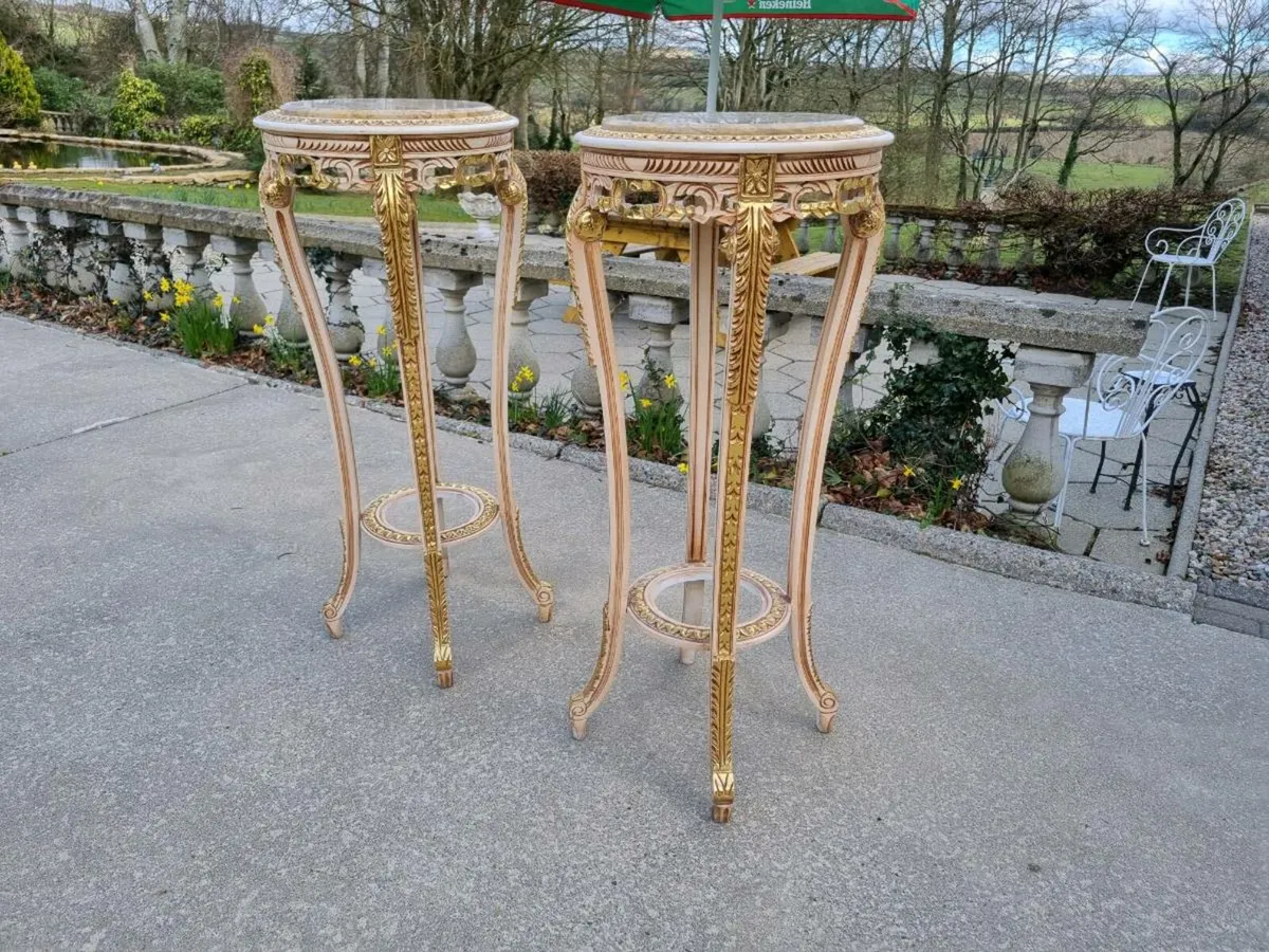 2 Large Egyptian Stands Granite Top (New) - Image 1