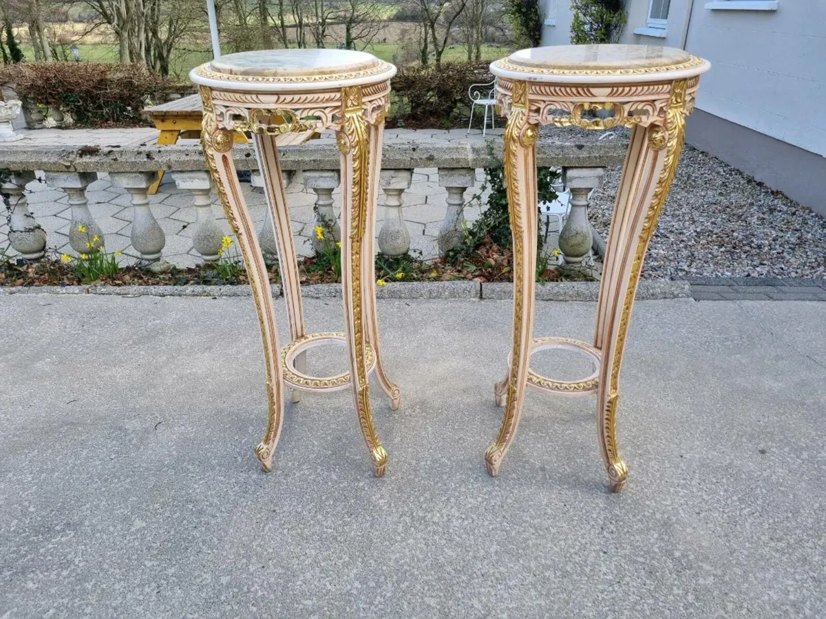 2 Large Egyptian Stands Granite Top (New) - Image 2