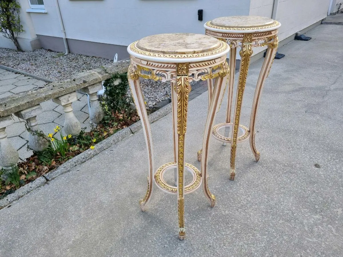 2 Large Egyptian Stands Granite Top (New) - Image 4