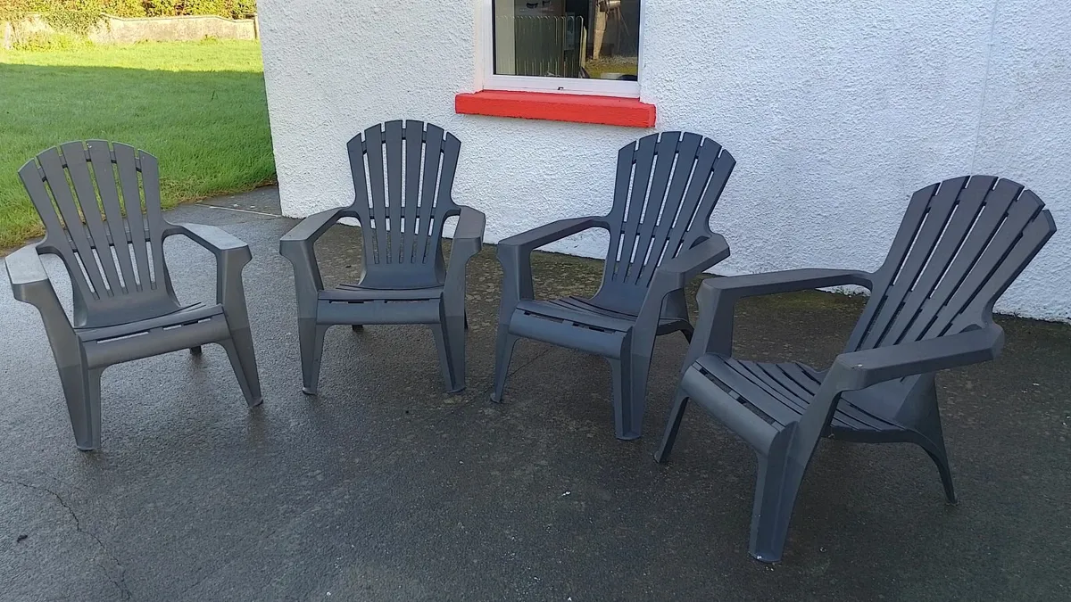 4 sturdy outdoor chairs