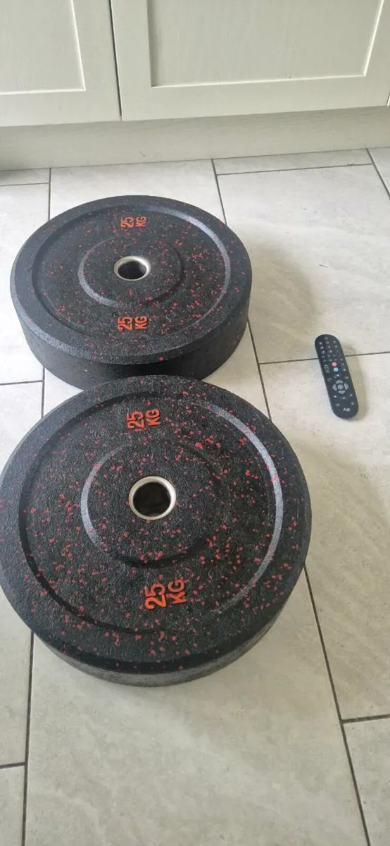 2x25 kilo Olympic bumper weight plates - Image 2