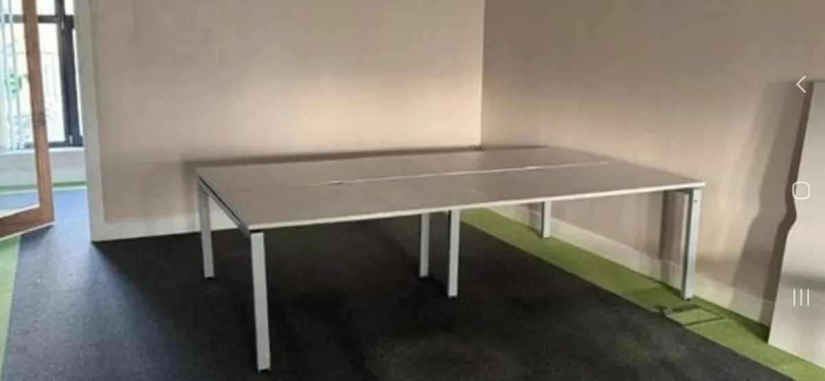 2 x Sets of 4 Office Desks Modular - Image 1