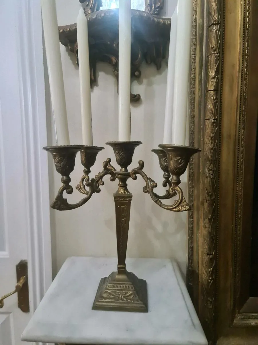 Antique brass candleabra POSTAGE AVAILABLE - Image 1
