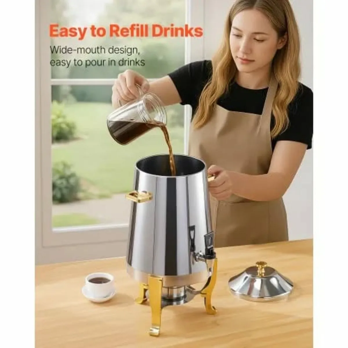 Stainless Steel Beverage Dispenser, 13L Drink Disp - Image 4