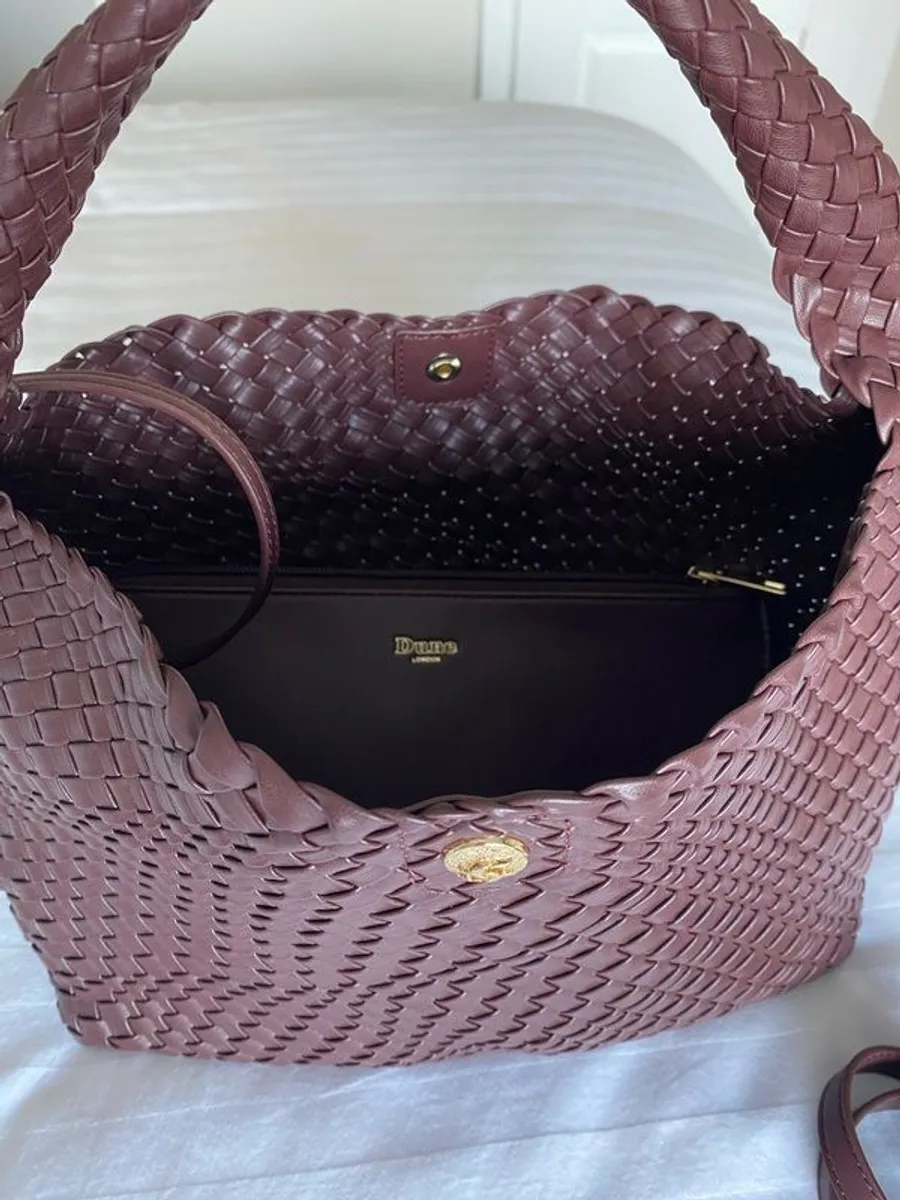 Dune burgundy handbag with shoulder strap - Image 3