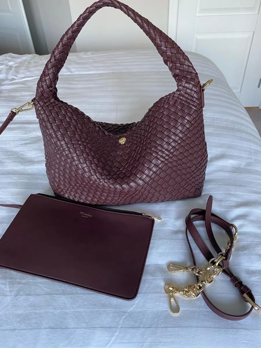 Dune burgundy handbag with shoulder strap - Image 4