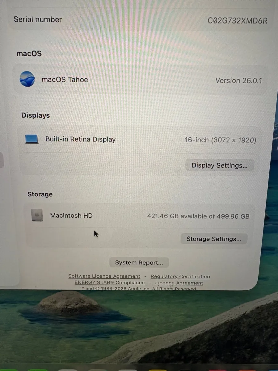 16" Apple MacBook Pro Tahoe (512GB SSD, 16gb) - Image 4