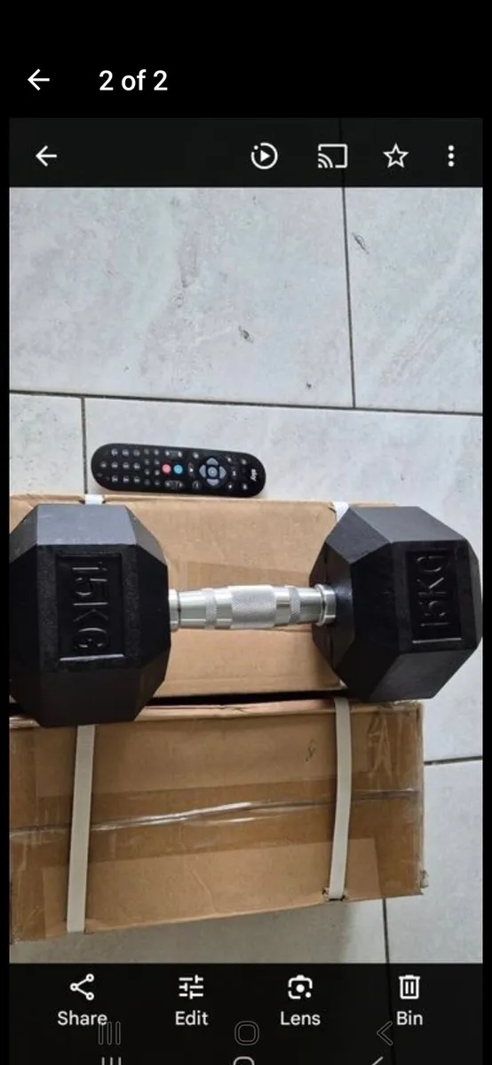 Brand new 2x15kilo hex dumbbell weight set - Image 2