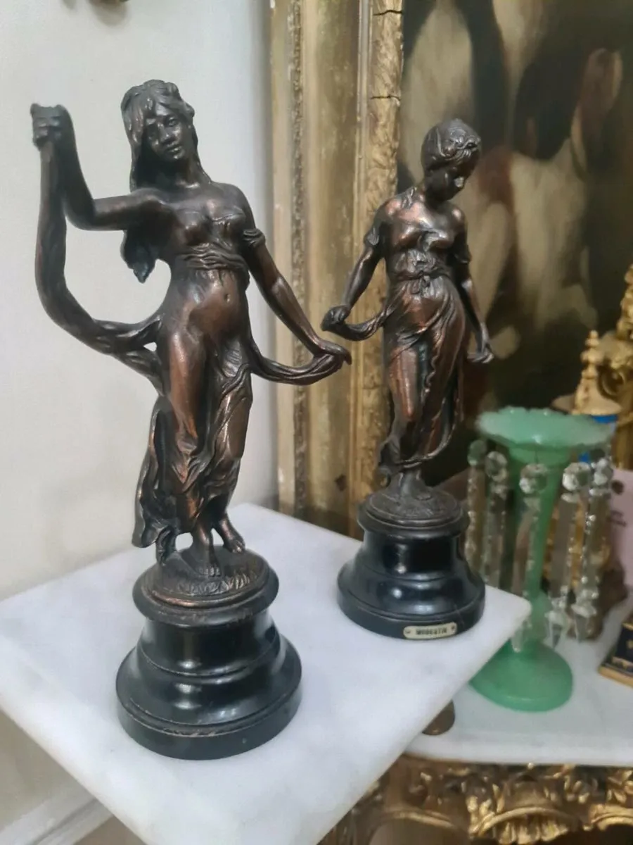 French bronze antique virtue statues - Image 1