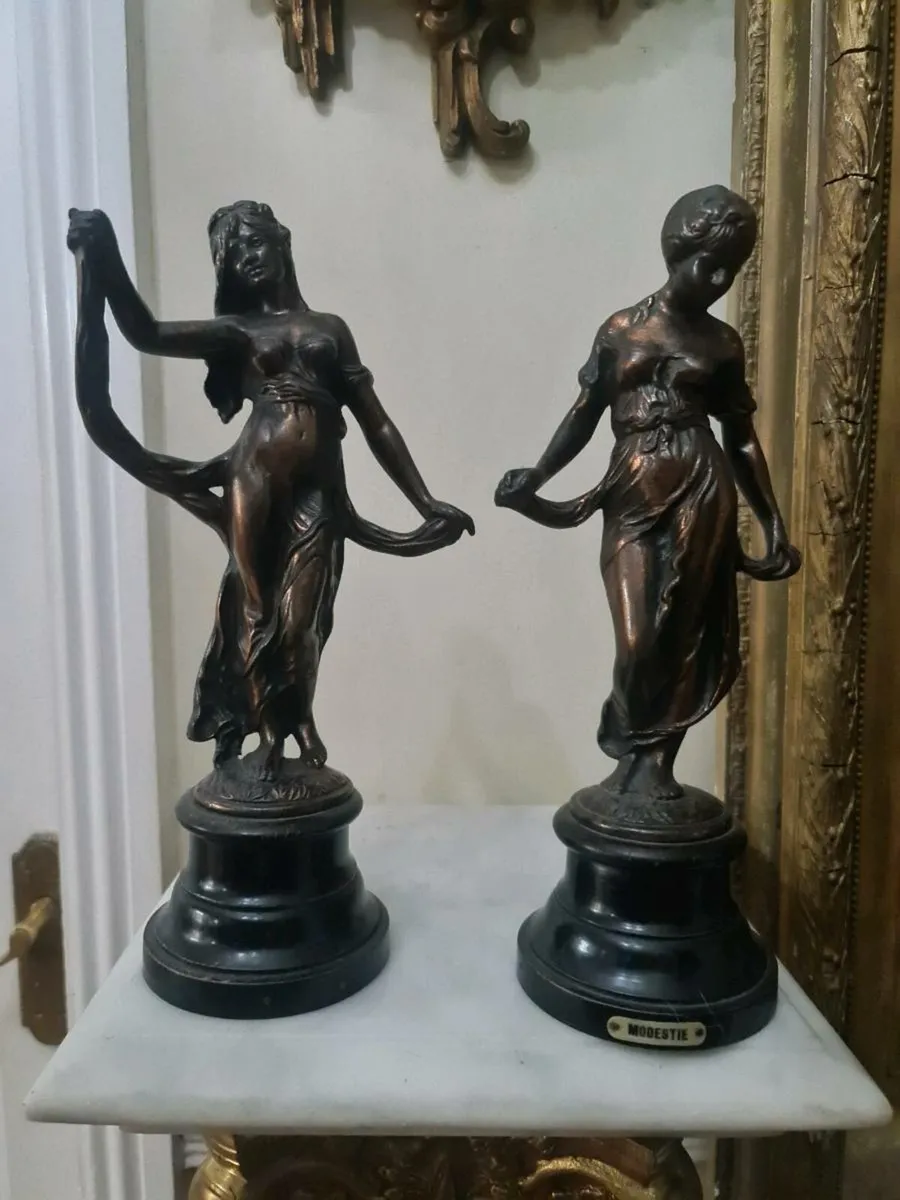 French bronze antique virtue statues - Image 2