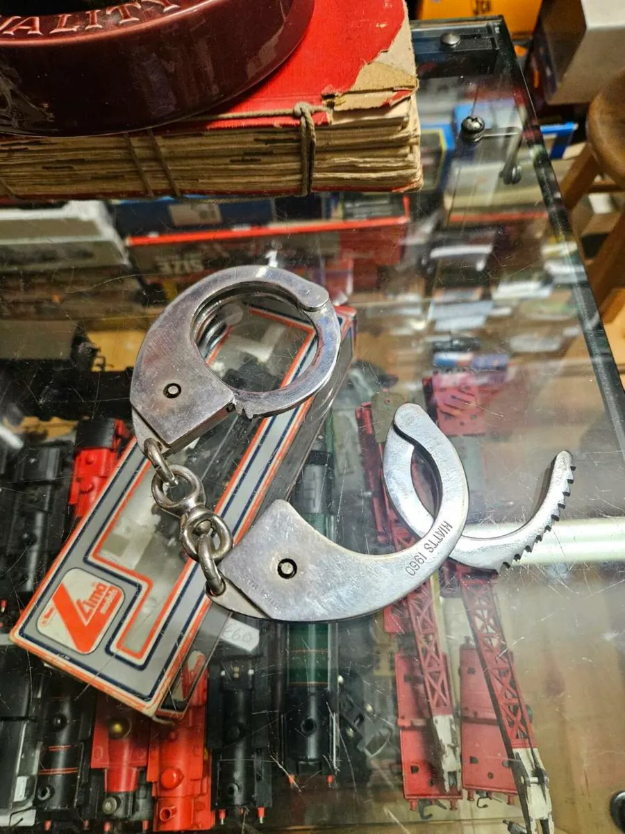 Vintage Police Handcuffs - Image 1