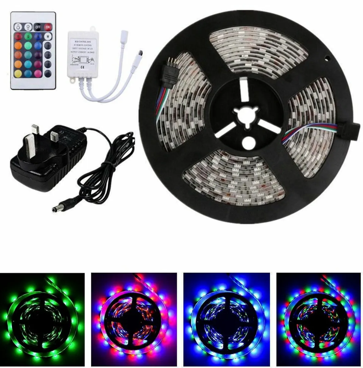 Flexible Light Strip 5M 3528 RGB 300 Led SMD Lamp+