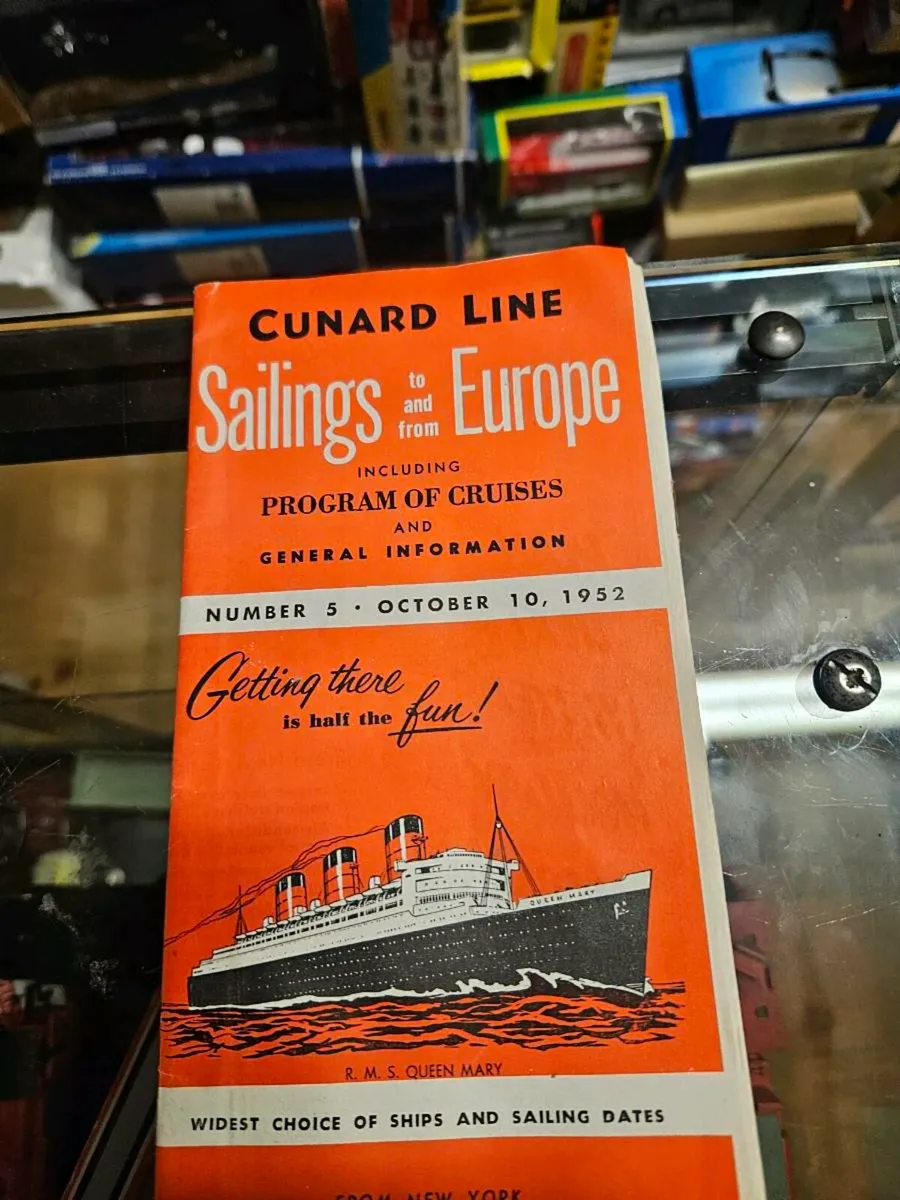 Vintage Cunard Line Cruise Time Table Schedule 195 - Image 3