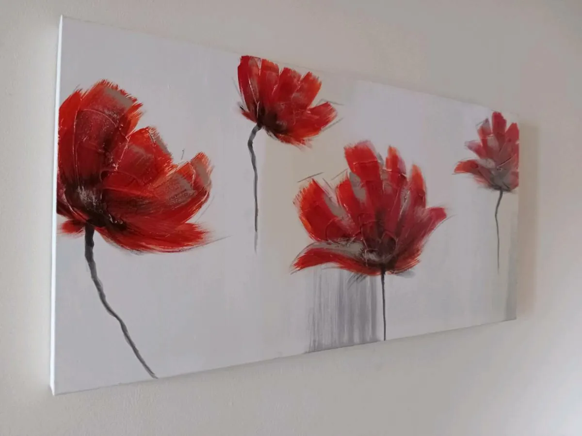 Flower Painting On Canvas - Image 2