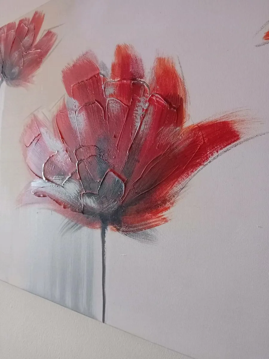 Flower Painting On Canvas - Image 3