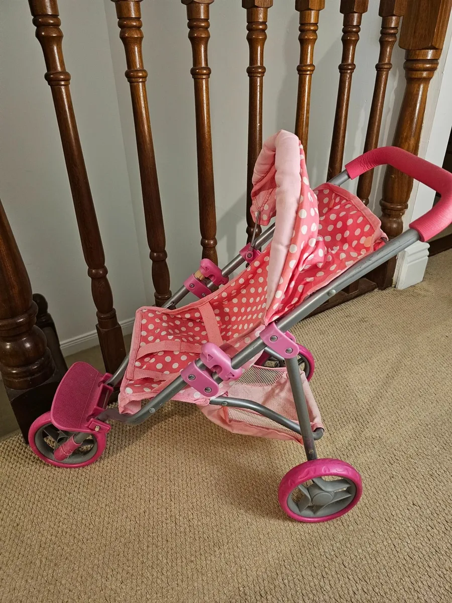 Kids pink toy stoller - Image 1