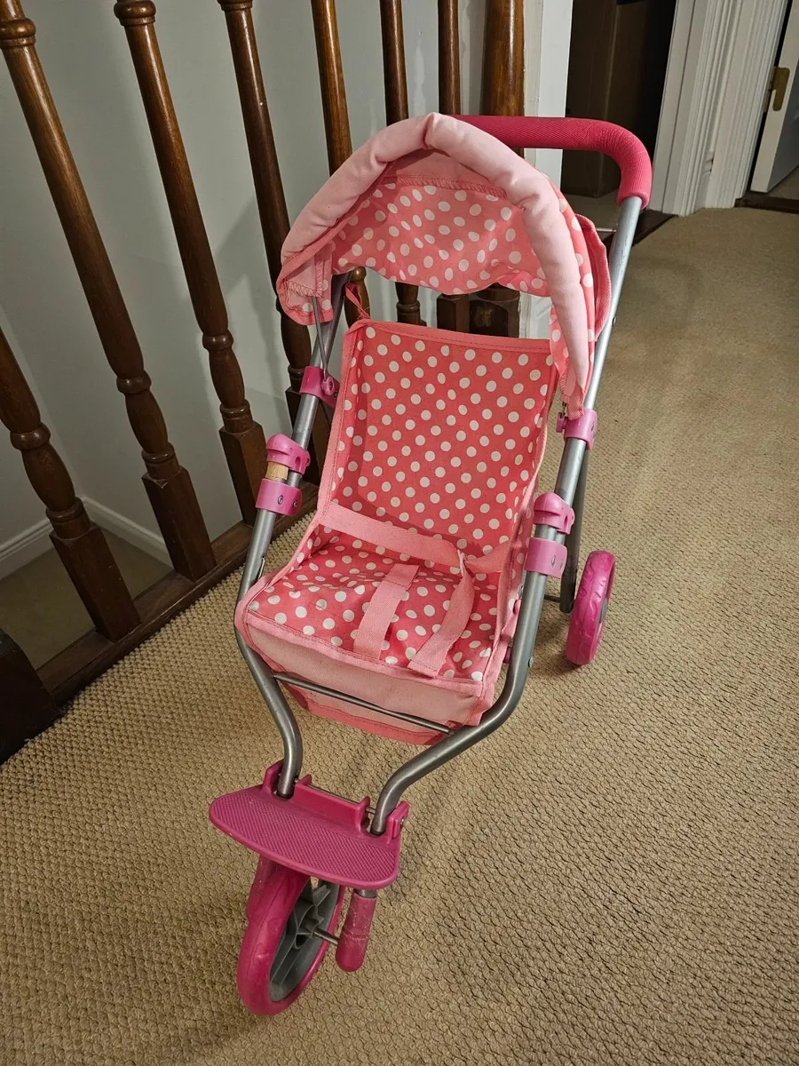 Kids pink toy stoller - Image 2