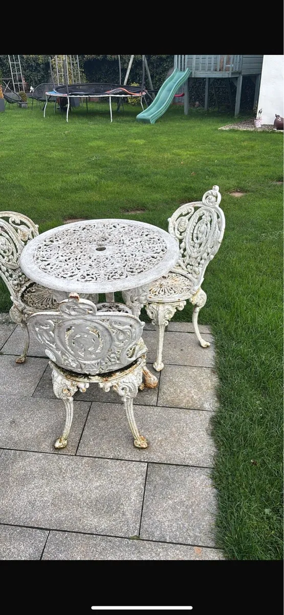 Antique table and chairs - Image 1
