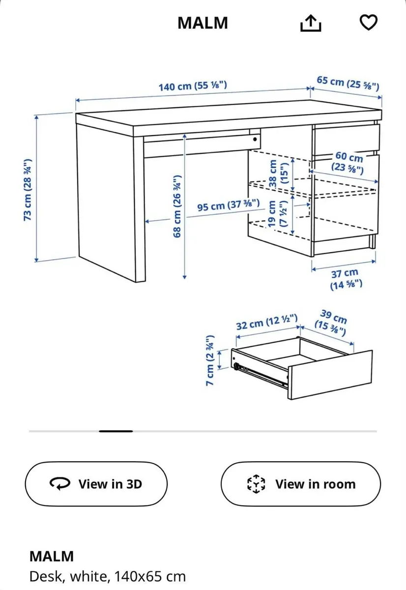 IKEA MALM desk - Image 2