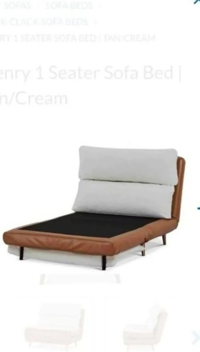 Large Single Large 1 Seater Sofa Bed, Tan/SOFA BED - Image 4