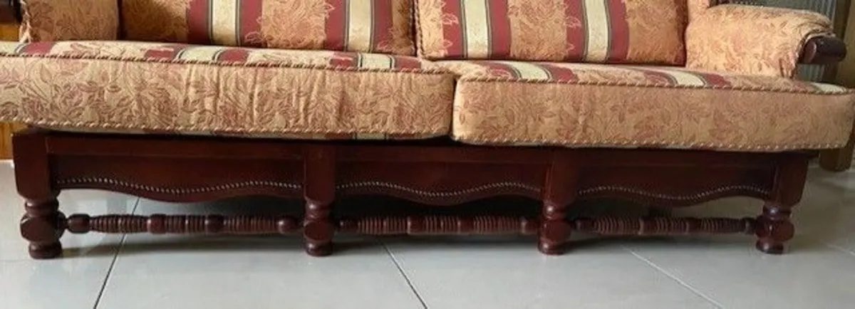 Suite of Furniture-Sofa, 2 Armchairs & Foot Rest - Image 3