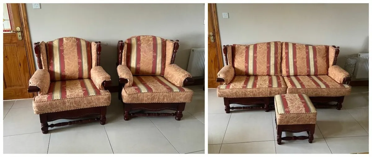 Suite of Furniture-Sofa, 2 Armchairs & Foot Rest - Image 2