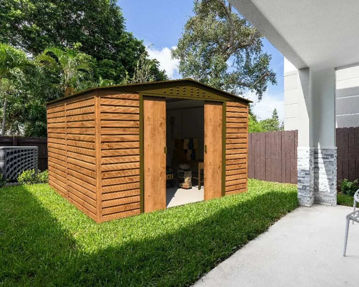 Alpine 10x8 Steel Garden Sheds - Image 1