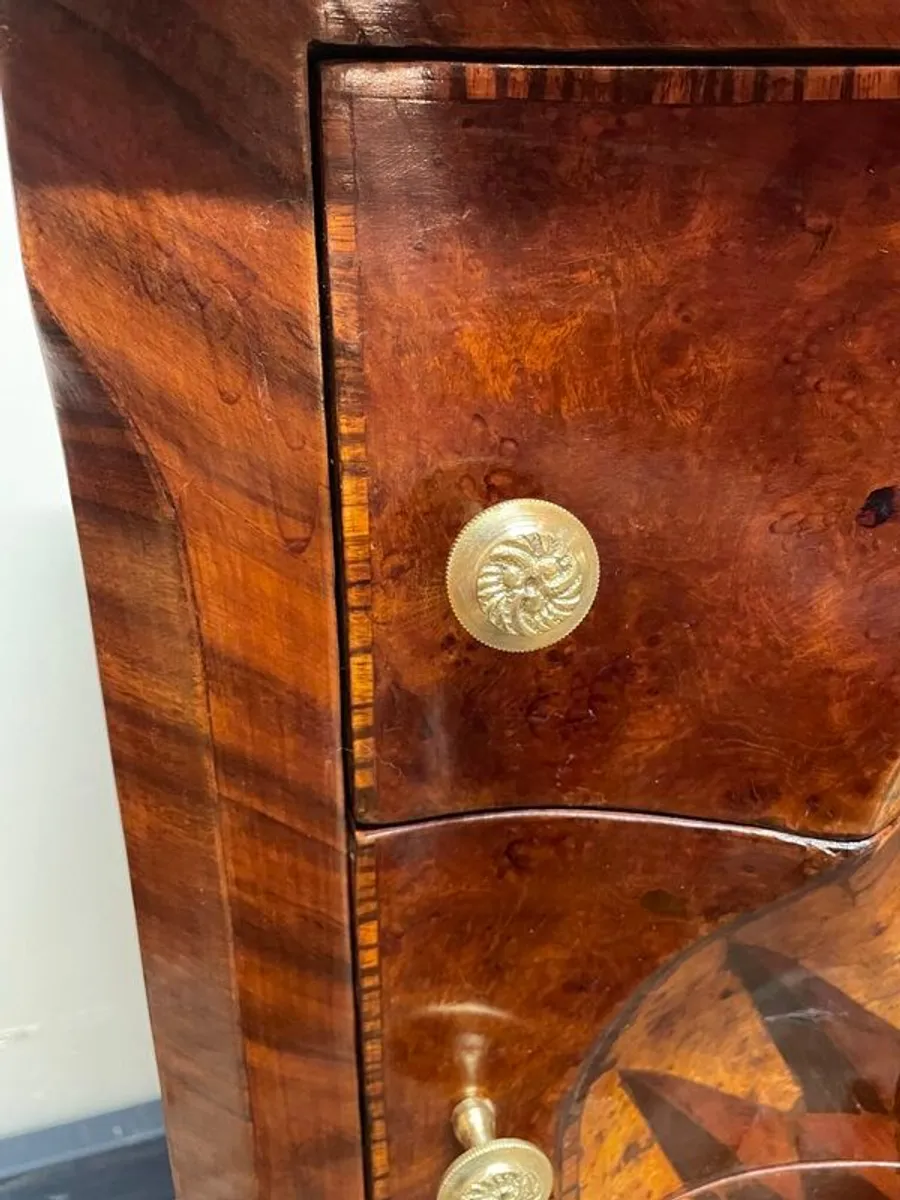 Mahogany and Kingwood Invertedly Carved Chest of Drawers - Image 2