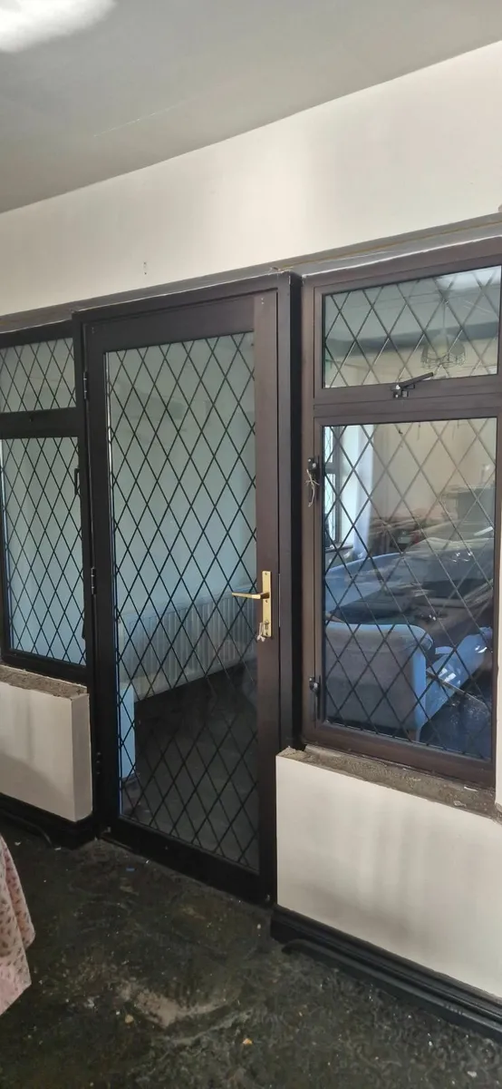 Tudor Lead Glass patio door and side window for sa - Image 1