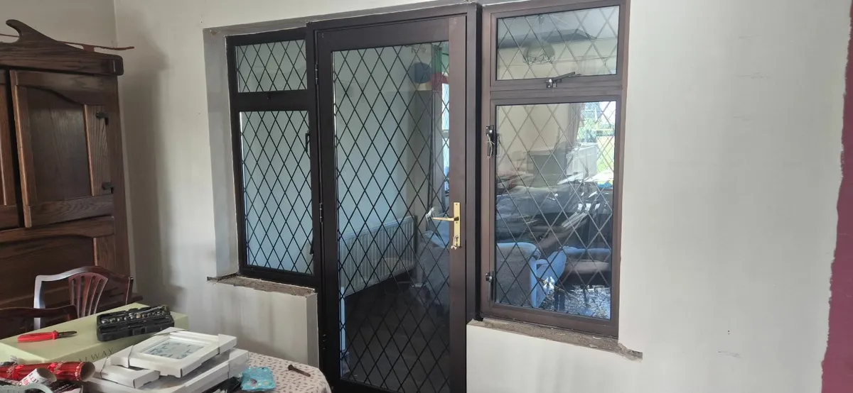 Tudor Lead Glass patio door and side window for sa - Image 4