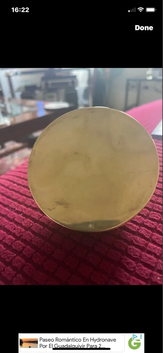 Vintage Brass/ Copper/ Mother of  Pearl Ring Box - Image 3